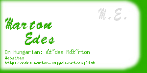 marton edes business card